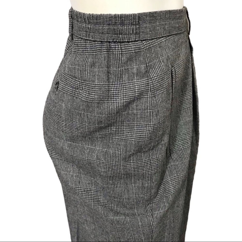 Vintage Evan Picone Black White Plaid High Waisted Trousers Sz-18W